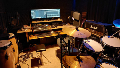 De home-studio van Tim